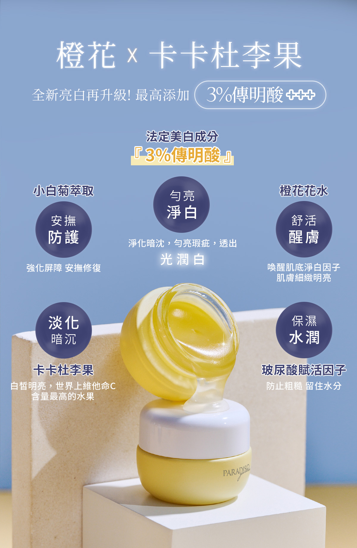 天堂花園橙花冰沙霜亮白升級套組-3